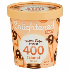 Enlightened Ice Cream, Caramel Fudge Pretzel, Light