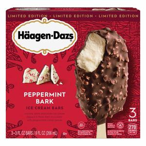 Haagen-Dazs Ice Cream Bars, Peppermint Bark, 3 Pack