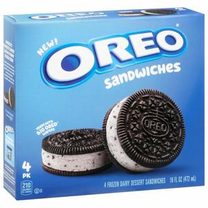 Oreo Frozen Dairy Dessert Sandwiches, 4 Pack