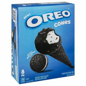 Oreo Frozen Dairy Dessert Cones, 8 Pack