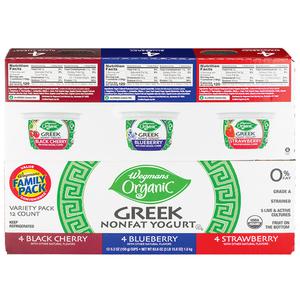 Wegmans Organic Greek Nonfat Yogurt Variety Pack, FAMILY PACK