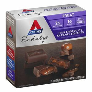 Atkins Caramel Squares, Milk Chocolate