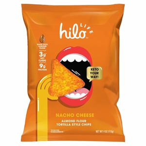 Hilo Life Chips, Almond Flour, Tortilla Style, Nacho Cheese