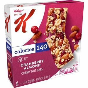 Kellogg's Special K Bars Kellogg's Special K Chewy Nut Bars, Cranberry Almond, Gluten Free, 6ct 6.96oz