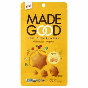 Made Good Star Puffed Crackers, Organic, Cheddar Flavor