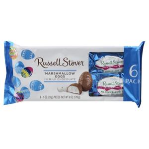 Russell Stover Marshmallow Eggs, In Milk Chocolate, 6 Pack