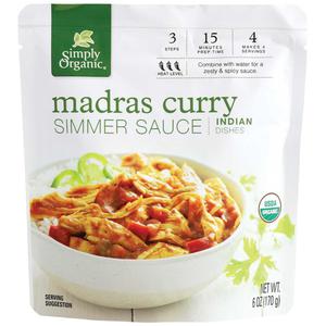 Simply Organic Simmer Sauce, Madras Curry