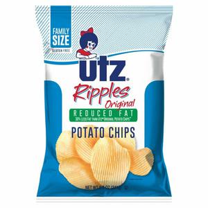 Utz Potato Chips, Original, Ripples, Reduced Fat, Family Size