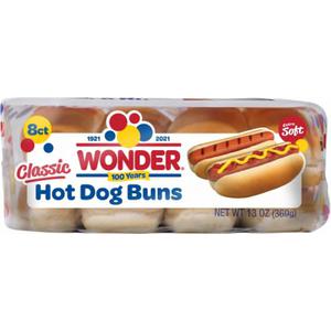 Wonder® Classic Enriched Hot Dog Buns, 8 ct / 13 oz