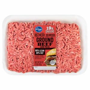 Kroger 80% Lean Ground Beef, 1 lb