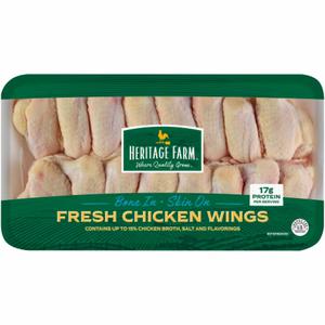 Heritage Farm® Chicken Wings Bone In & Skin On (14-17 per Pack), 1 lb