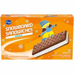 Kroger® Vanilla Snowboard Sandwiches, 12 ct / 3.5 fl oz