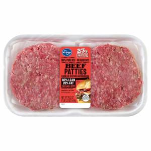 Kroger Homestyle 80% Lean Beef Patties, 4 ct / 19.2 oz