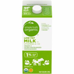 Simple Truth Organic® 1% Low Fat Milk, 1/2 gal