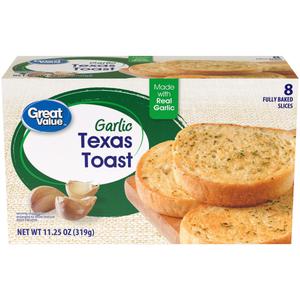 Great Value Garlic Texas Toast, 8 count, 11.25 oz