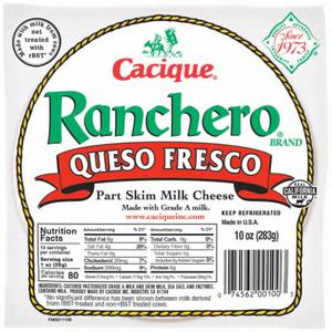 Cacique Ranchero Queso Fresco Part Skim Milk Cheese, 10 oz