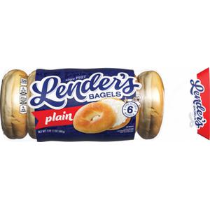 Lender's Plain Bagels, 6 ct