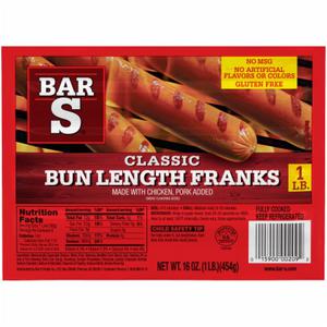 Bar-S Classic Bun Length Franks, 16 oz