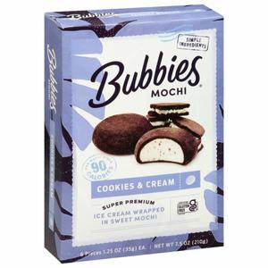 Bubbies Mochi, Cookies & Cream, Super Premium