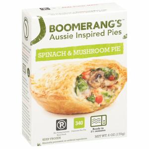 Boomerang's Pie, Spinach & Mushroom