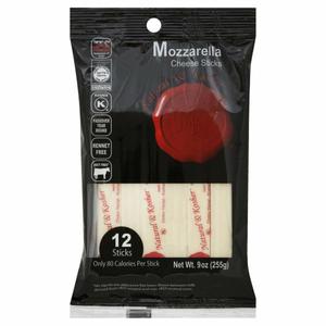 Natural & Kosher Cheese Sticks, Mozzarella, 12 Pack