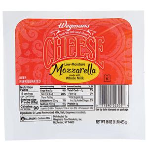 Wegmans Low-Moisture Whole Milk Mozzarella Cheese