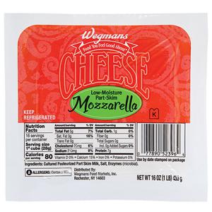 Wegmans Low Moisture Part-Skim Mozzarella Cheese