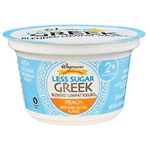 Wegmans Less Sugar Peach Greek Blended Lowfat Yogurt