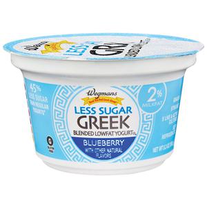 Wegmans Less Sugar Blueberry Greek Blended Lowfat Yogurt