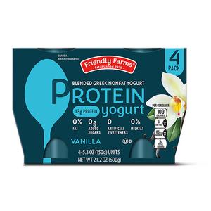 Friendly Farms Protein Vanilla or Mixed Berry Greek Yogurt 4-pack