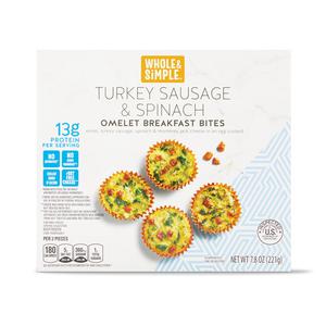 Whole & Simple Breakfast Bites Uncured Ham or Turkey Sausage