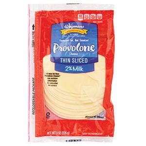 Wegmans Provolone Cheese, Thin Sliced, 2% Milk, Reduced Fat, Not Smoked