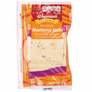 Wegmans Thin Sliced Monterey Jack Cheese with Jalapeno & Habanero Peppers