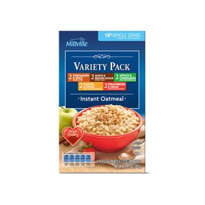 Millville Variety Pack or Maple & Brown Sugar Instant Oatmeal