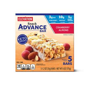 Elevation Advance Snack Bars Cranberry Almond or Peanut Butter Crisp