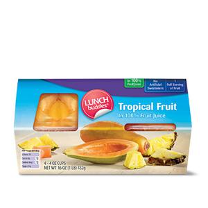 Lunch Buddies Fruit Bowls in Juice Tropical Fruit or Pineapple Tidbits