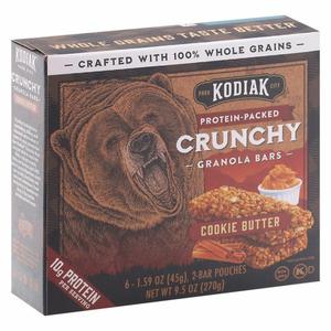 Kodiak Granola Bars, Protein-Packed, Cookie Butter, Crunchy, 6 Pack