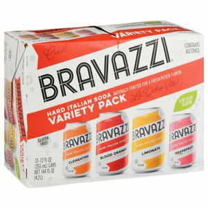 Bravazzi Variety Pack Hard Italian Soda 12/12 oz cans