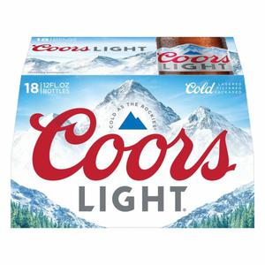 Coors Light Beer 18/12 oz bottles