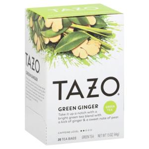 Tazo Tea Green Tea, Green Ginger, Bags