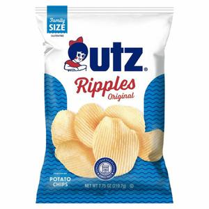 Utz Quality Foods Potato Chips, Original, Ripples, Family Size