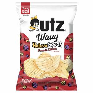 Utz Heluva Good! Potato Chips, French Onion, Wavy, Family Size