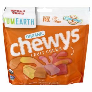 YumEarth Chewys Fruit Chews, Organic, Lemon, Orange, Strawberry, Cherry