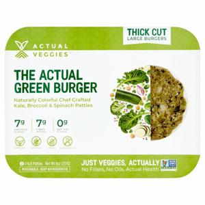 Actual Veggies Patties, The Actual Green Burger, Thick Cut