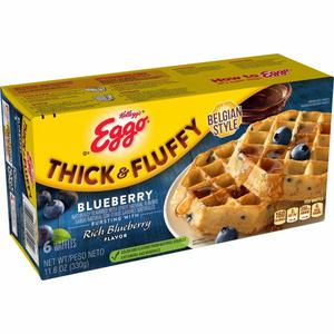 Eggo Thick and Fluffy Frozen Breakfast Eggo Thick and Fluffy, Frozen Waffles, Blueberry, Easy Breakfast, 6ct 11.6oz