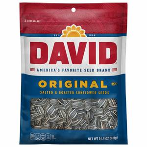 DAVID Seeds Sunflower Seeds, Original, Salted & Roasted