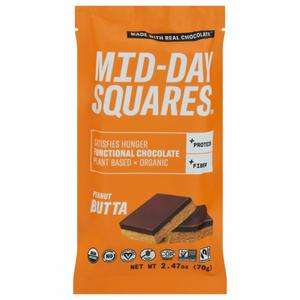 Mid-Day Squares Functional Chocolate Bar, Peanut Butta