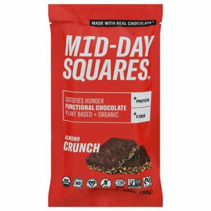 Mid-Day Squares Functional Chocolate Bar, Almond Crunch