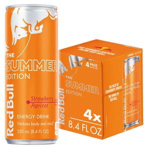 Red Bull Summer Strawberry Apricot Energy Drinks LTO 4 Pack