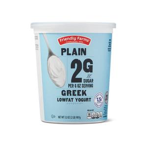 Friendly Farms Plain or Vanilla Low Sugar Greek Yogurt